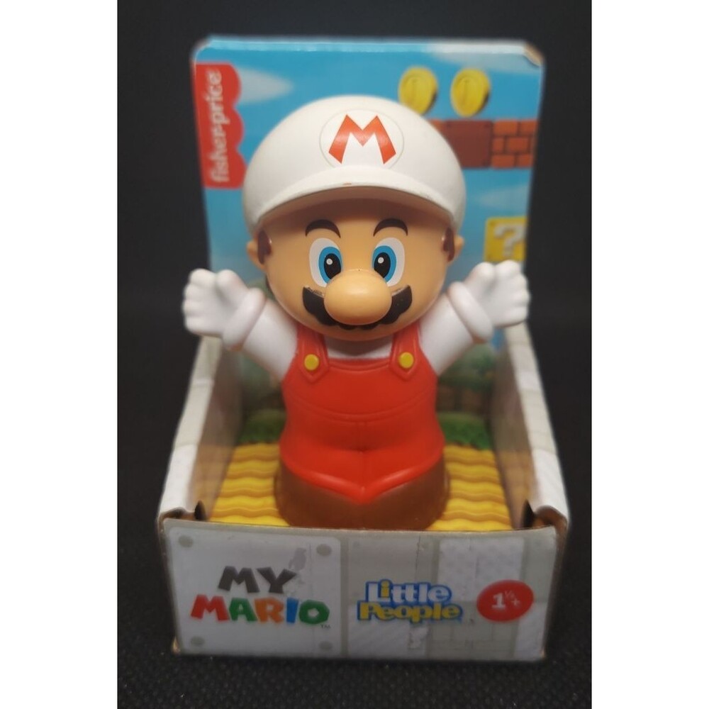 Fisher Price Little People Figure My Mario Super Fire Red White Variant